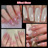 2 Schachteln Weiße Perle Chrom Nagelpuder - Transparentní Aurora Ice Shimmer Chrome Pigment Pulver Für Nägel, Glazed Donut Glitzerpuder Nails Spiegeleffekt-Glitter Nagelkunst-Pulver Für Diy-Salon