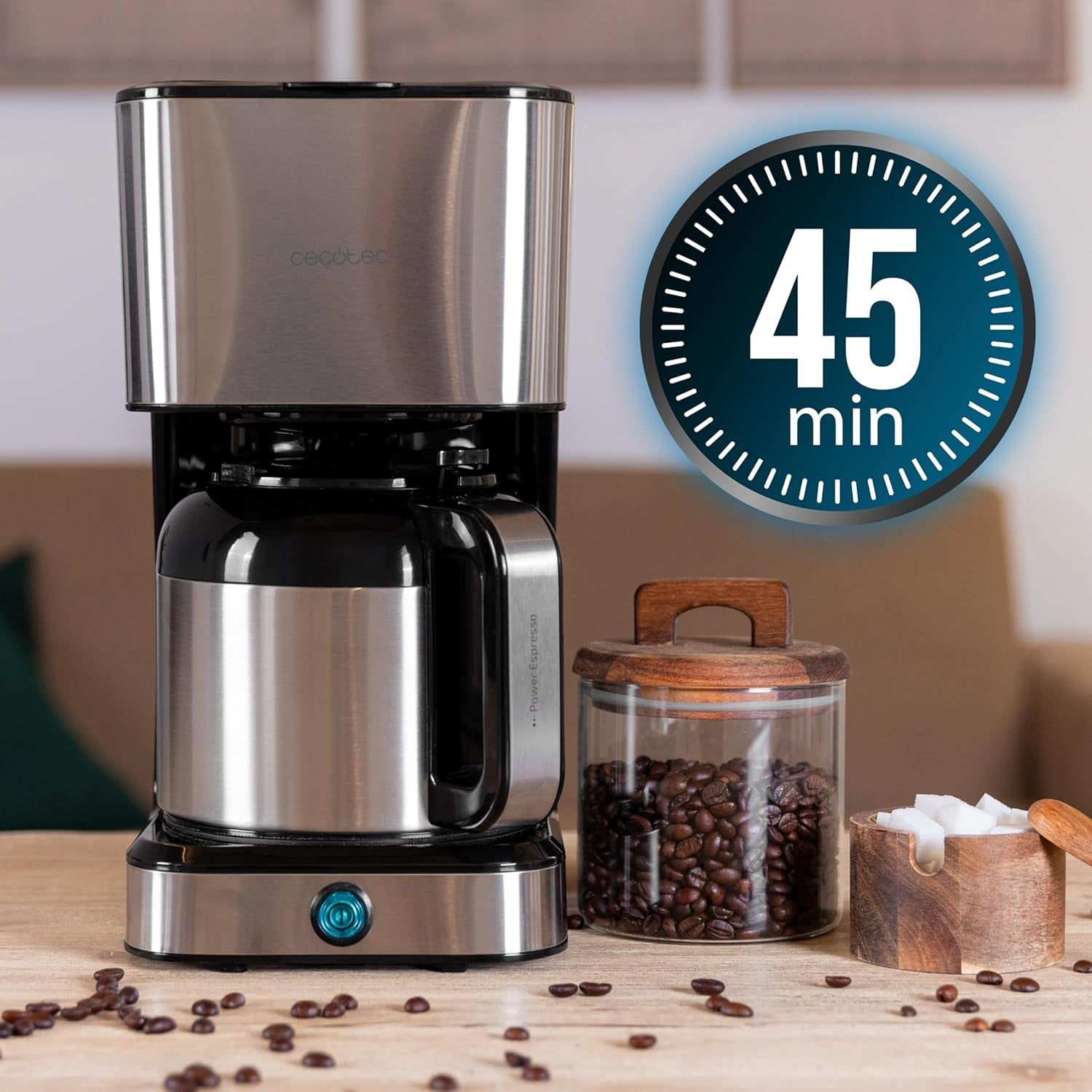 Překapávací kávovar Cecotec Coffee 66 Drop & Thermo, 950 W, 1,2 l, 10 šálků, technologie ExtremeAroma, funkce proti odkapávání, indikátor hladiny vody, opakovaně použitelný hlavní filtr, ochrana proti přehřátí