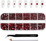 Beadsland 2500 ks Glas Nailart Strasssteine ​​​​Kristall Flatback Edelsteine ​​Runde, ​​Für Handwerk Gemischt 8 Größen SS4 ~ SS30 Mit Picking Pinzette Und Stift (Kristall Weiss)