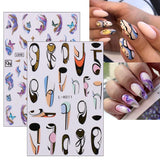 Jmeowio JMEOWIO Nálepka na nehty Marmor Französische Spitze 10 Blatt Nálepka na nehty Selbtklebend Nagelaufkleber Bunt Dekoration Nageldesign Zubehör
