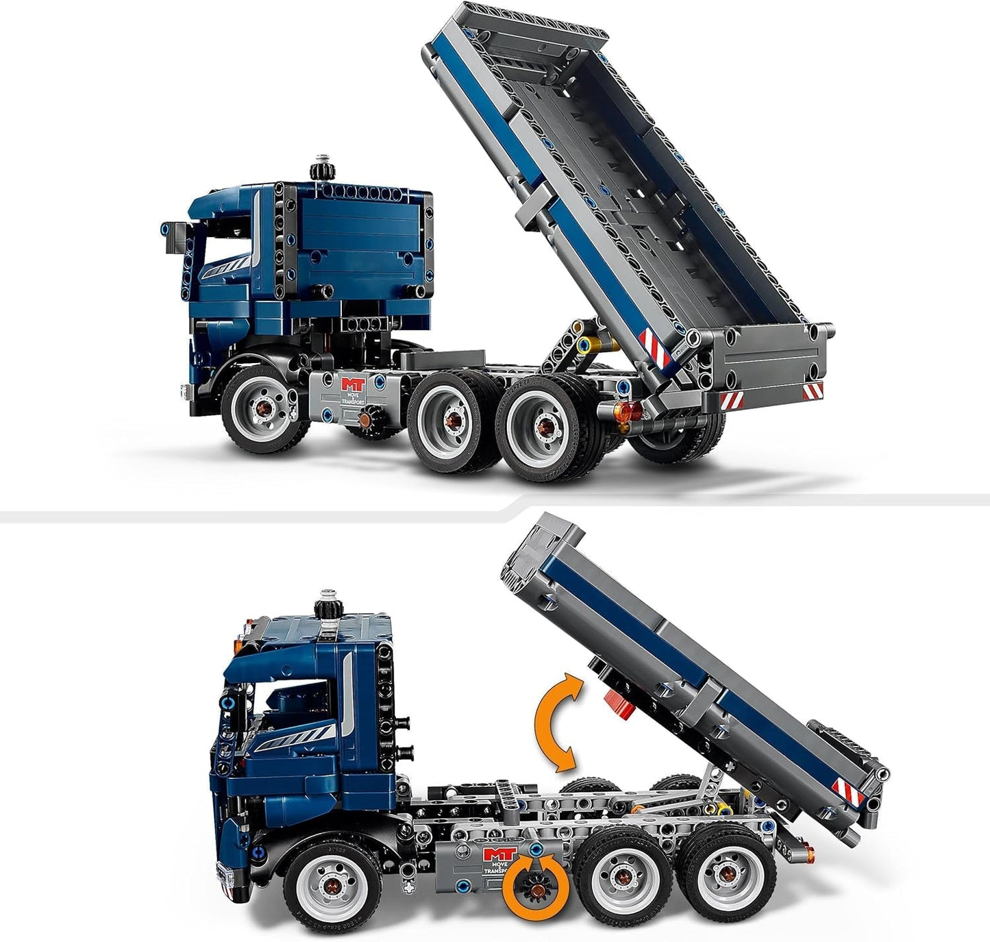 LEGO Technic Sklápěč s volantem a pohyblivým sklápěčem - modré stavební vozidlo - tip na dárek k narozeninám nebo k svátku - stavebnice pro chlapce a dívky od 9 let 42203 Stavebnice Besuche den LEGO-Store