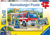 Ravensburger Puzzle pro děti - 07574 Policie a hasiči - Puzzle pro děti od 3 let, s 2X12 dílky Puzzle Naty Shop 07574 Policie a hasiči