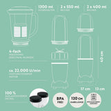 Gourmetmaxx Mr Magic Blender, Smoothie Maker s balíčkem příslušenství Xxl Naty Shop
