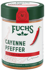 Fuchs Gewürze - Kajenský pepř gemahlen - pro einen scharfen Geschmack ve všech druzích pokrmů - přírodní ingredience - 60 g v wiederverwendbarer, recyclebarer Dávka