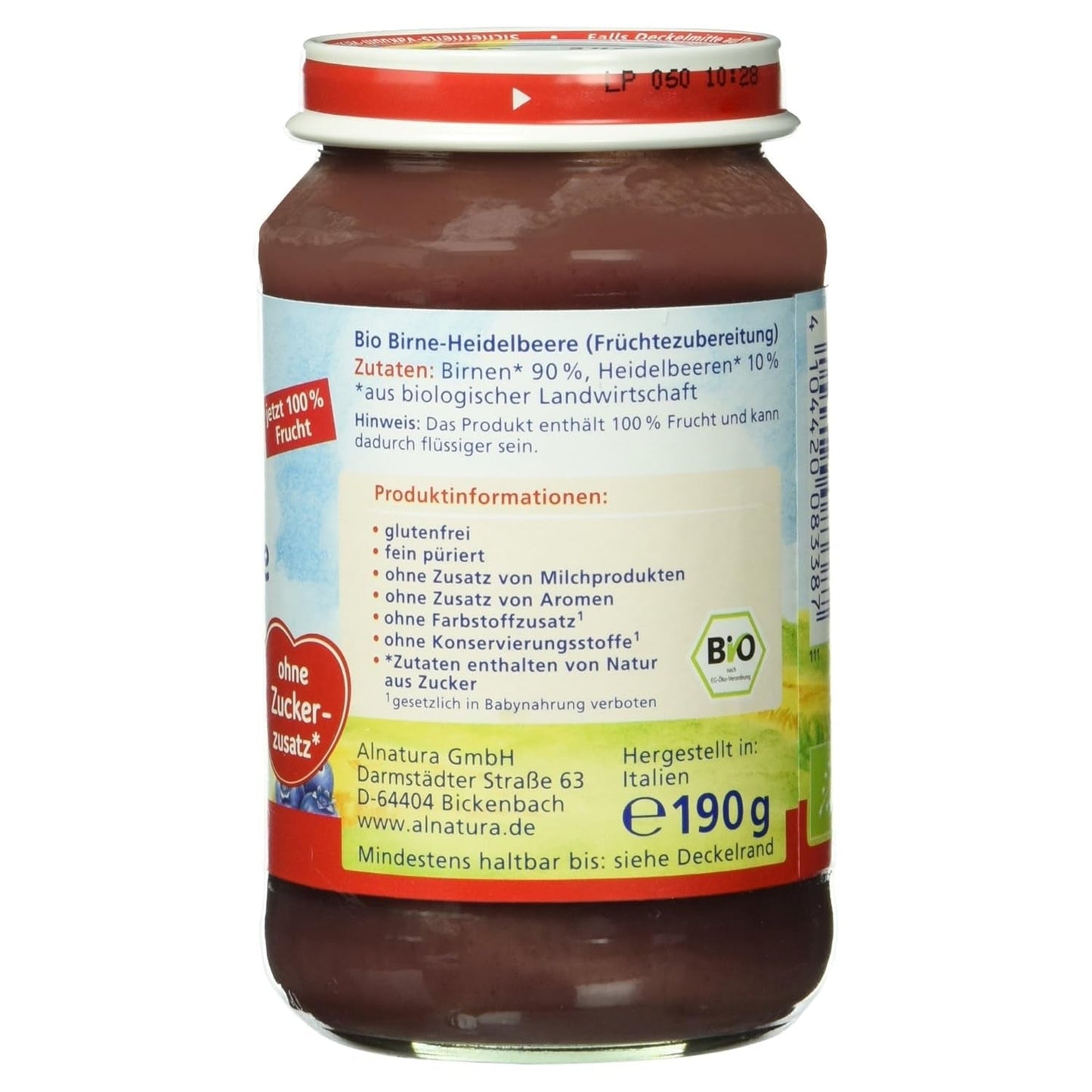 Bio hruška s borůvkami, po 4 měsících, 190g