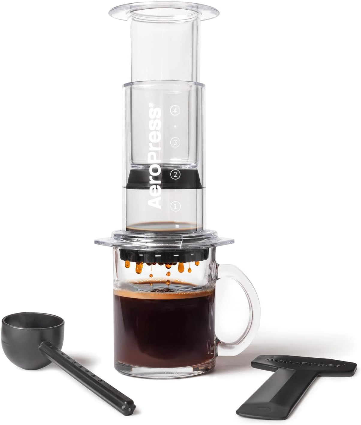 Originální kávovar a espresso AeroPress, přenosný baristický kávovar s komorou, plunžrem a filtry, kávovar Rapid a espresso