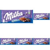 Milka Oreo – Čokoláda z alpského mléka plněná křupavými kousky Oreo sušenek a jemným vanilkovým krémem – 100g
