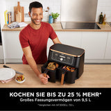 Dvouzónová vzduchová fritéza Ninja Foodi AF400EUCP MAX, vzduchová fritéza 9,5 l, 2 přihrádky, s kleštěmi, nepřilnavý povrch Domácí spotřebiče Naty Shop