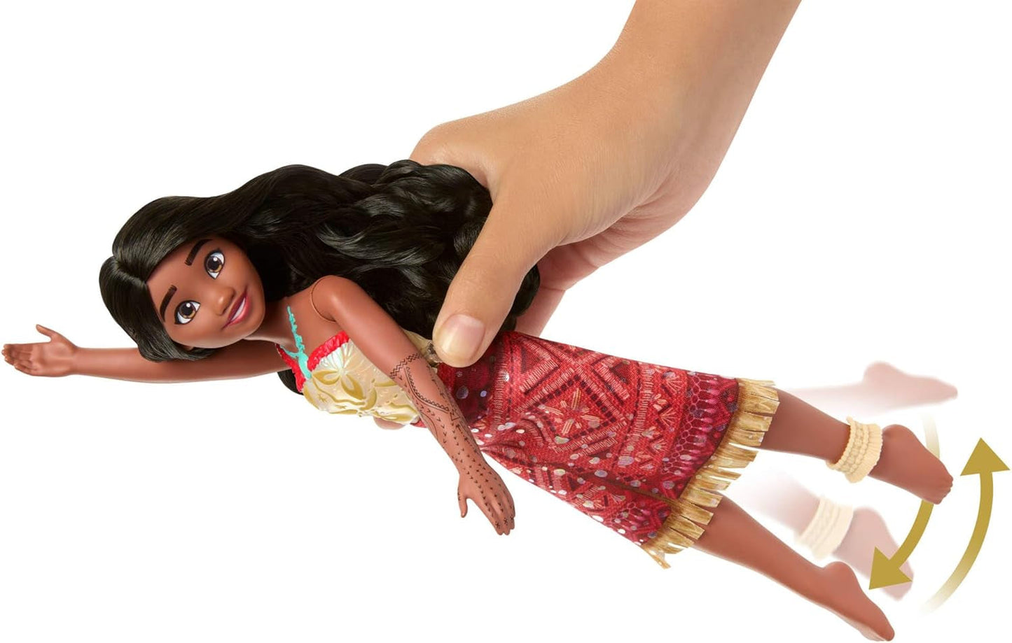 Mattel Toys Disney Moana 2 Tautai Moana plavecká módní panenka se 2 doplňky, vršek měnící barvu a nohy pro plavání Inspirováno filmem JFF09