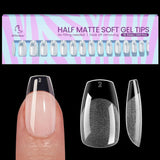 Btartbox Extra krátké mandlové špičky na nehty - Full Cover Gel X Soft XS Gelové špičky - Předtvarované polomatné pro široké nehty Salon 320 ks