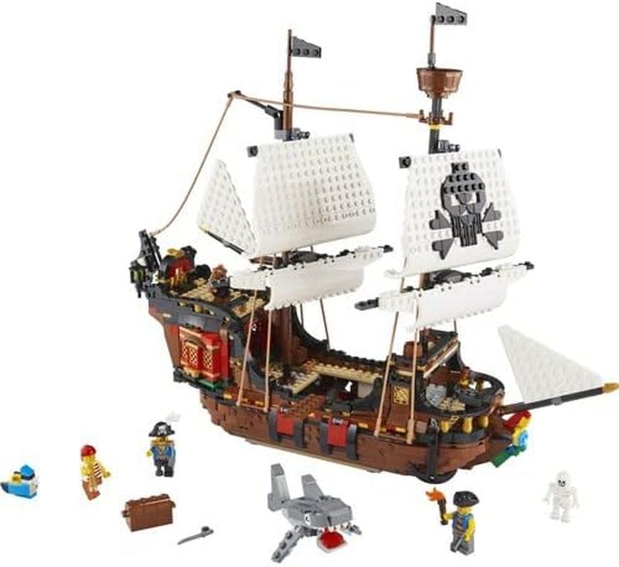 LEGO Creator Sada pirátské lodi 3 v 1, Hračka se 3 možnostmi sestavení, Postavte si pirátskou hospodu nebo Ostrov pirátů lebek, obsahuje 3 dobrodružné minifigurky na hraní rolí 31109 Stavebnice Besuche den LEGO-Store