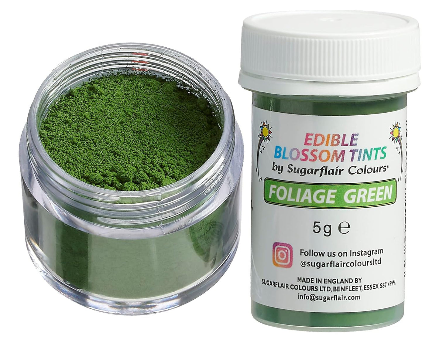 Sugarflair Blossom Tint Dust Leaf Green - Potravinářské barvivo v prášku na ozdoby dortů, fondant, polevu, čokoládu, máslový krém, makronky a další - 5G