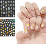 3D Nálepka na nehty Aurora 30 Blatt Gold Nálepka na nehty Selbstklebend Nagelaufkleber Holografisches Stern Herz Dekoration Nageldesign Zubehör