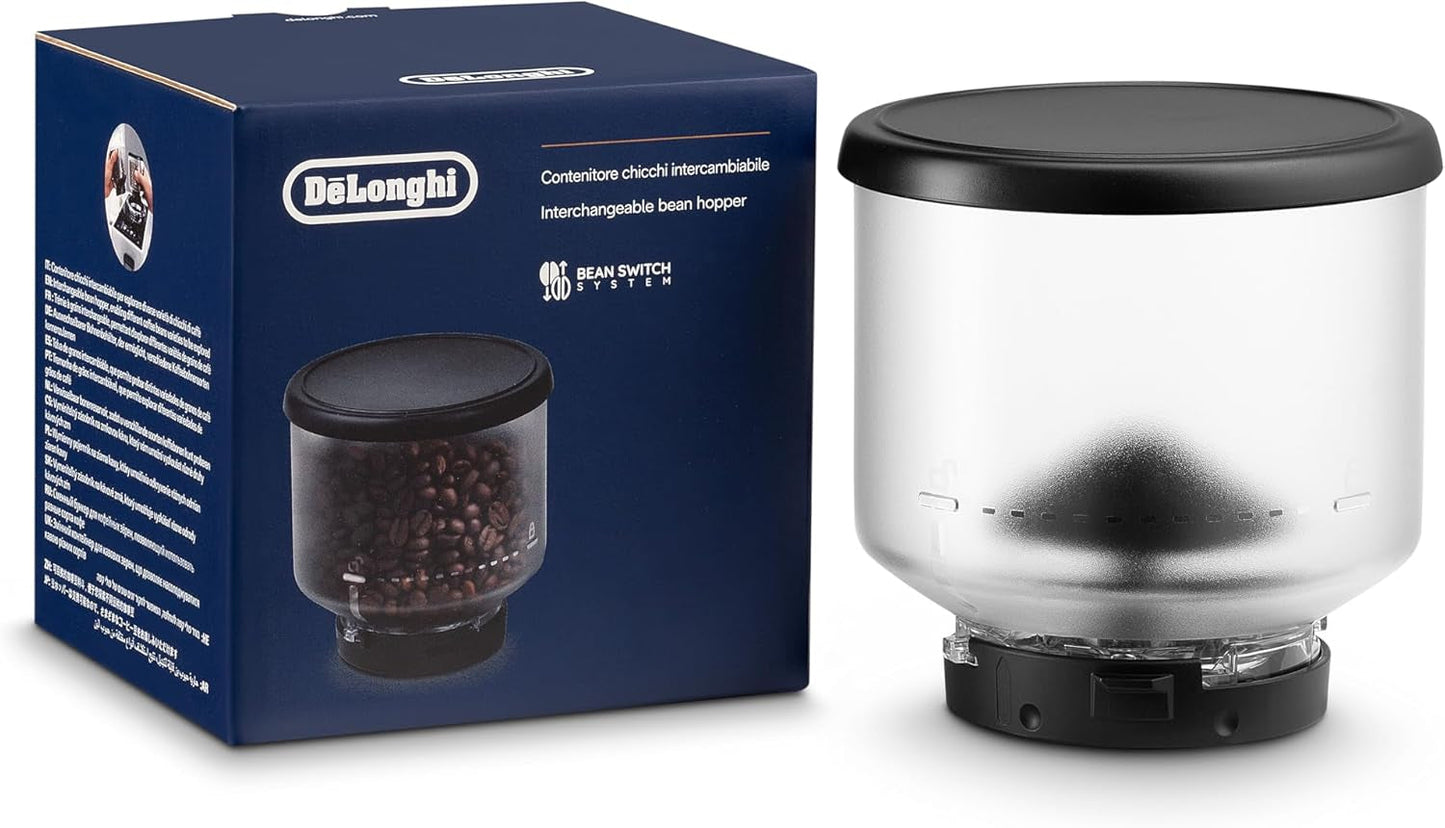 De'Longhi DLSC403 zásobník na zrna, výměnný zásobník na zrna pro automatický kávovar De'Longhi Rivelia, vč. 250 g zrnkové kávy, černé víko