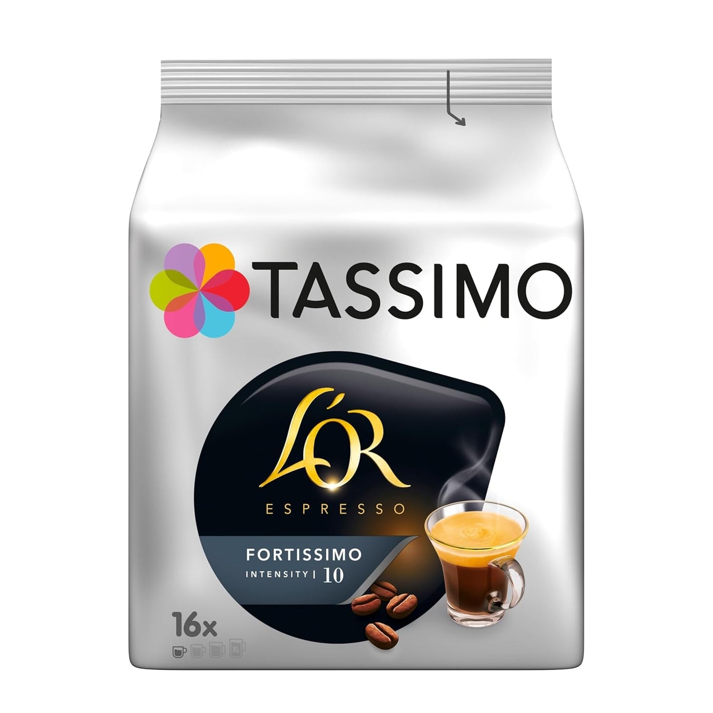 Tassimo Kapseln L'OR Espresso Fortissimo, 5 x 16 polštářků, 80 kávových kapslí