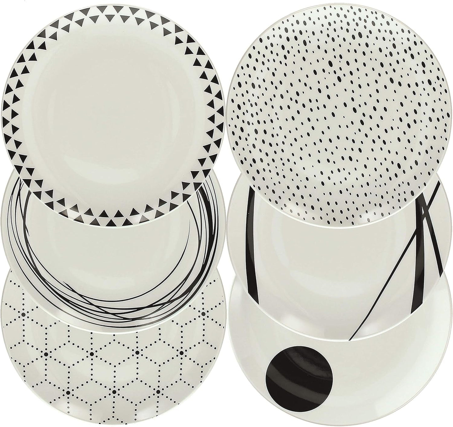Grafický stolní servis, 18 kusů pro 6 osob, porcelán, bílá