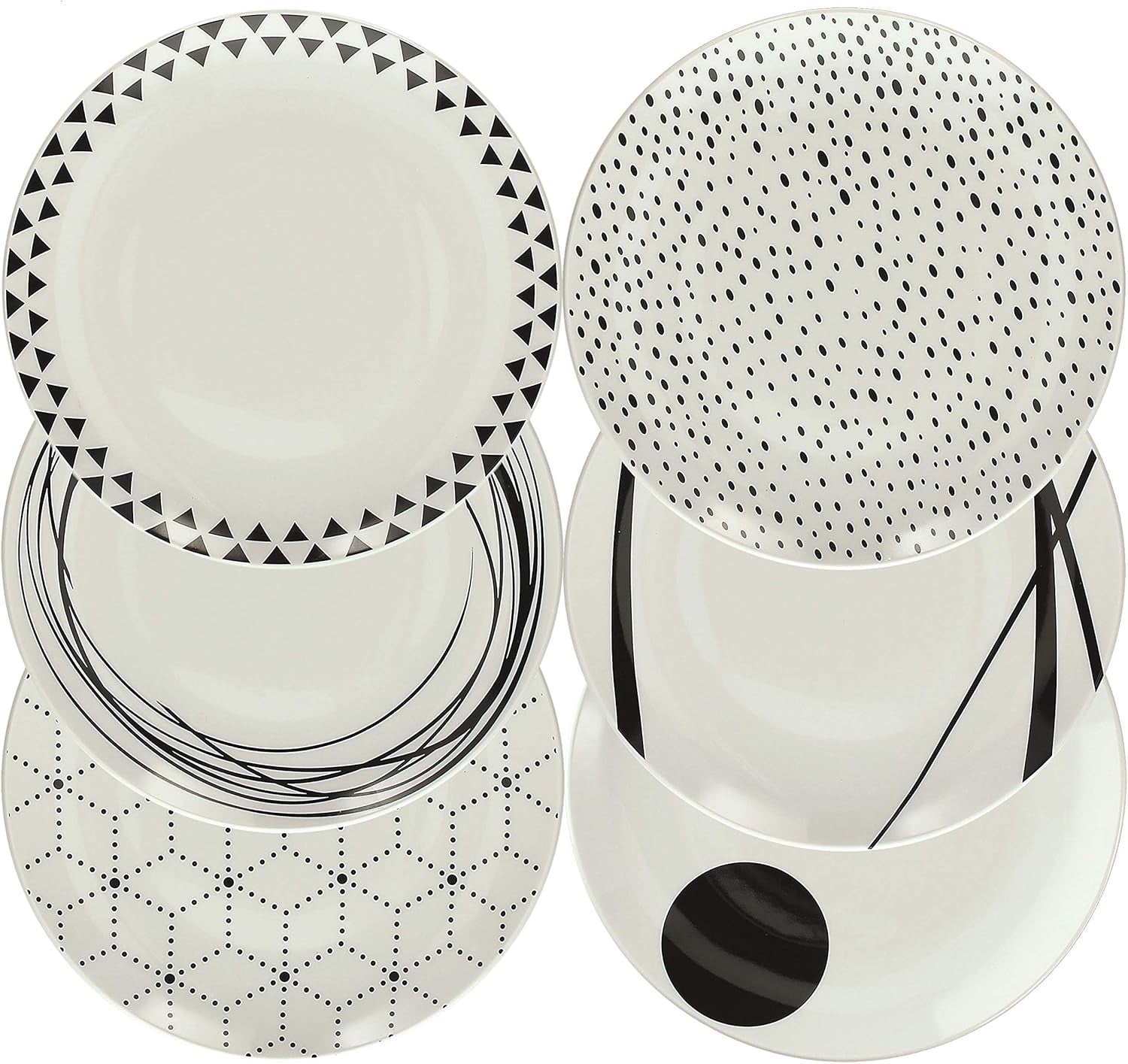 Grafický stolní servis, 18 kusů pro 6 osob, porcelán, bílá