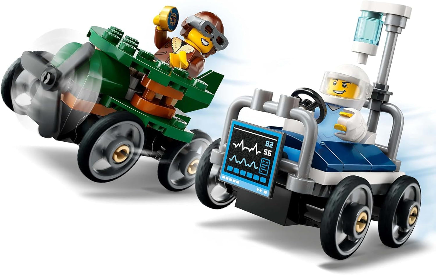 LEGO City Airplane vs. Sada závodního auta pro nemocniční postel - Hračka na mýdlo pro chlapce a dívky od 5 let - Stavebnice se 2 minifigurkami - Dárek k narozeninám a svátku 60459 Stavebnice Besuche den LEGO-Store