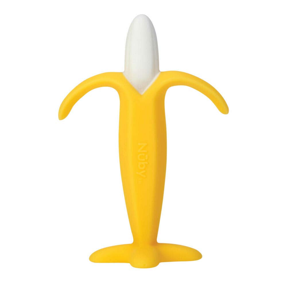 Nuby Nûby – Banánová pomůcka na prořezávání zubů – 3 měsíce+, žlutá, 1 kus (1 balení)