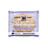 Veganské sušenky se slaným karamelem a mandlemi – jednotlivě balené bezlepkové bio mandlové ovesné vločky bez sóji – 12 x 50 g multibalení (balení 2 ks)