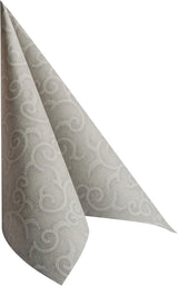 Papstar, 50 ubrousků "ROYAL Collection" 1/4-násobek 40 cm X 40 cm Šedá "Casali", #84889 (balení 2 ks)