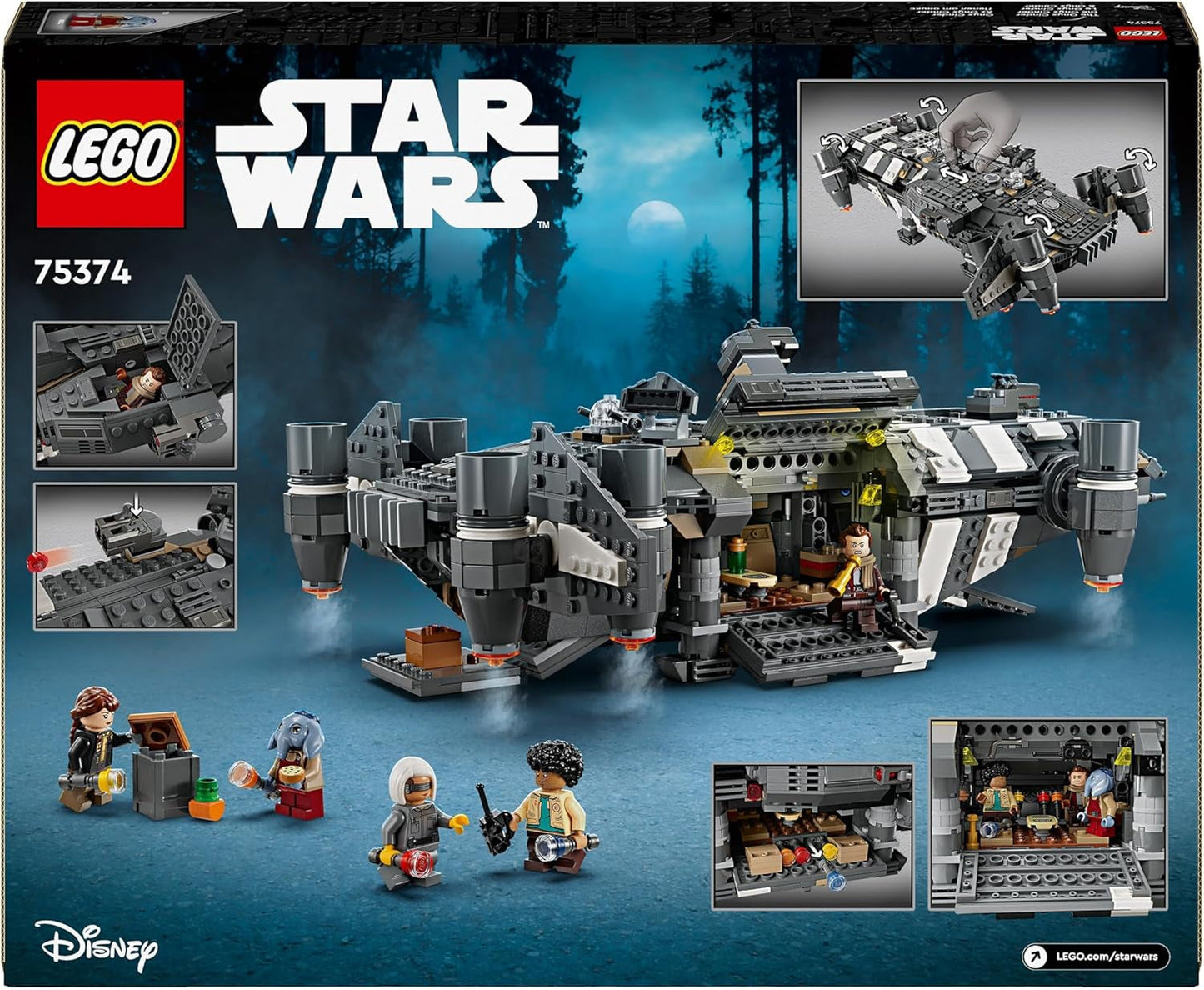 LEGO Star Wars: Skeleton Crew Onyx Cinder, sestavitelná a sběratelská hvězdná loď pro chlapce a dívky s 5 postavami, nápad na dárek pro fanoušky od 10 let 75374 Stavebnice Besuche den LEGO-Store
