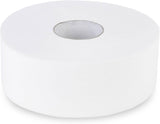 Quicky Jumbo 2vrstvý toaletní papír, Ø 25 cm, zářivě bílý, reliéfní s jemnými tečkami, 6 rolí - savý a odolný proti roztržení pro maximální hygienu, ideální pro veřejné instituce a průmysl