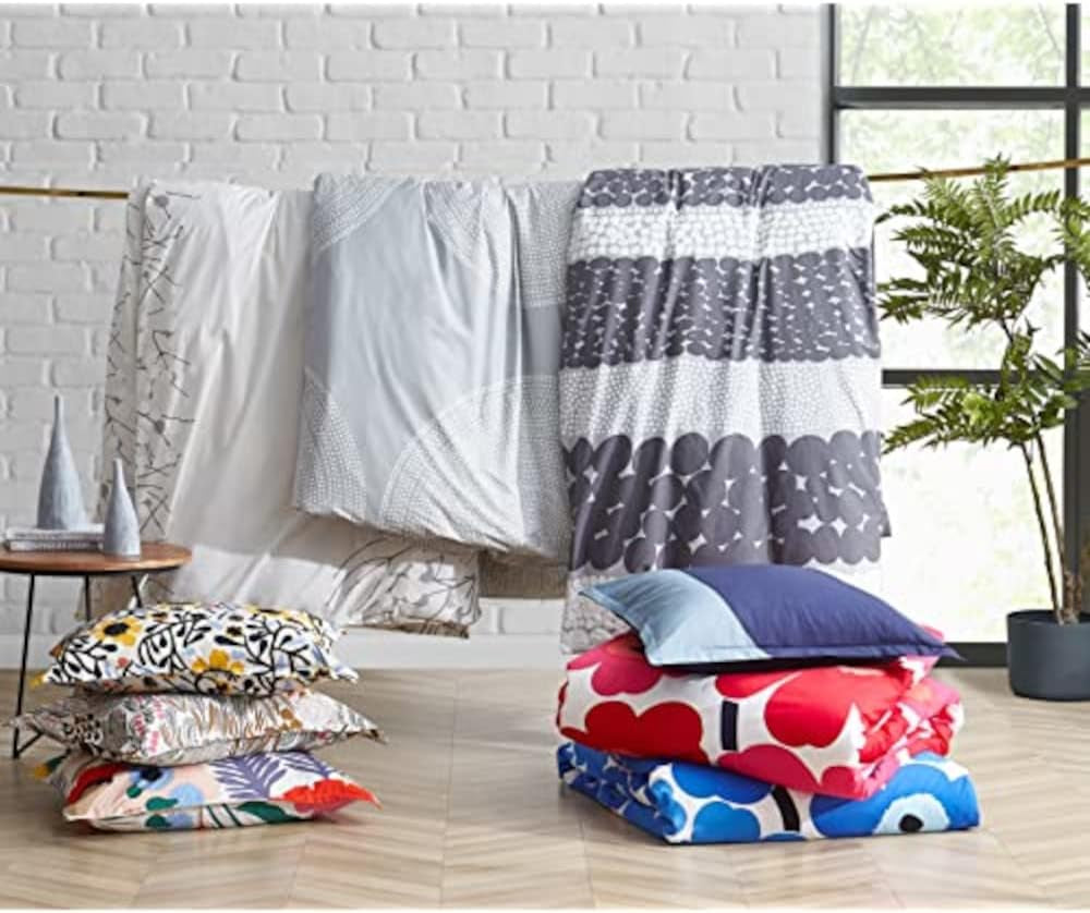 MARIMEKKO Queen ložní souprava, bavlněné perkálové povlečení s odpovídajícími povlaky na polštáře, celoroční domácí dekorace (Pieni Letto, vícebarevné, královna postel) Naty Shop Peřiny a přikrývky