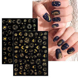 JMEOWIO Nálepka na nehty Mond Stern Sonne 10 Blatt Nálepka na nehty Selbtklebend Nagelaufkleber Bunt Dekoration Nageldesign Zubehör