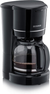 Kompaktní espresso SEVERIN, aromatická káva s kávovarem až na 4 šálky, espresso kávovar s filtrem a permanentně oscilujícím filtrem, nerez/černá, KA 4808