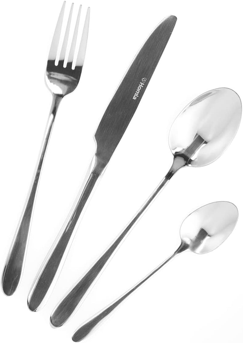 HOMLA Abele Besteckset Für Vier Personen 16-Teilig Edelstahl Hygienisch Elegant Leicht Zu Reinigen Zlatá kuchyně Naty Shop Stříbrná