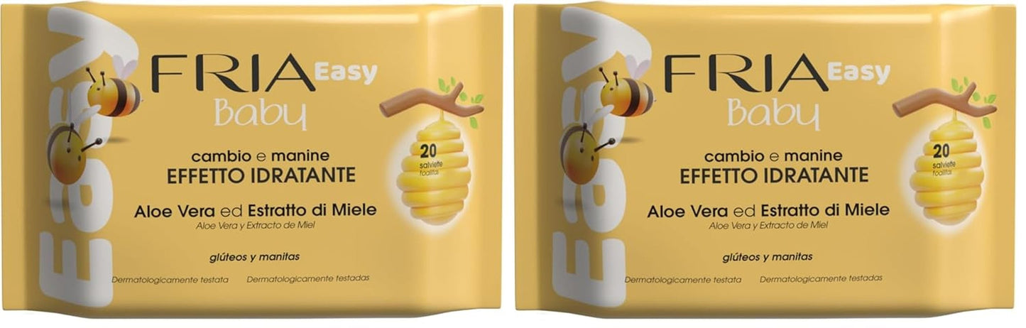Easy Baby vlhčené ubrousky s Aloe Vera a extraktem z medu zvlhčující pokožku, dermatologicky testováno, balení 20 ubrousků