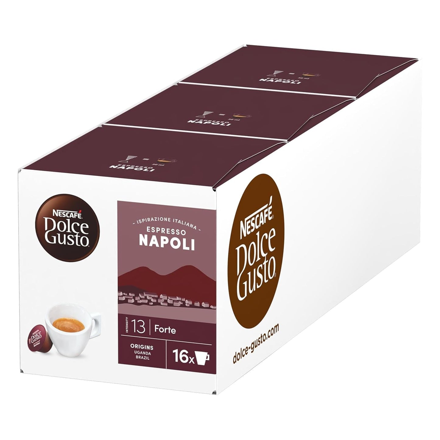 NESCAFÉ DOLCE GUSTO Inspirazione Italiana Espresso Napoli Kaffeekapseln 3er Pack (3 x 16 kapslí)