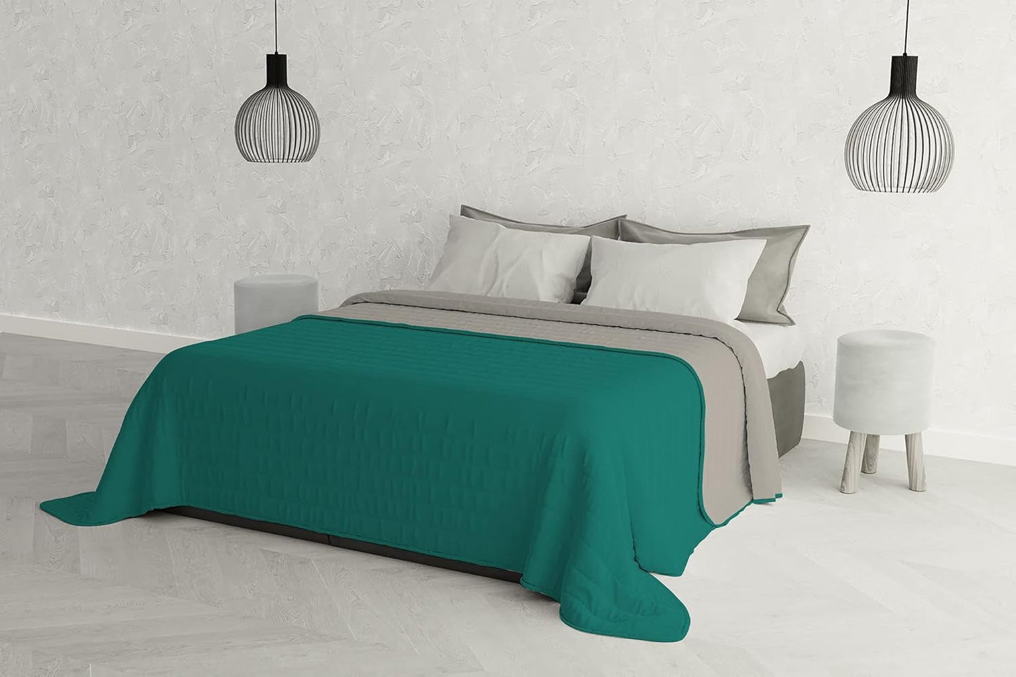 Italské povlečení Estivo jednolůžko, povlečení, Aqua, 170 X 270 Cm Peřiny a přikrývky Naty Shop Aqua/šedá 260 X 270 Cm