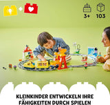 LEGO DUPLO Městská velká interaktivní železnice, stavebnice pro batolata 3 roky stará, lokomotiva Push & Go se světly a zvuky, díly kolejí, vzdělávací hračka pro předškoláky 10428 Stavebnice Beuche den LEGO-Store