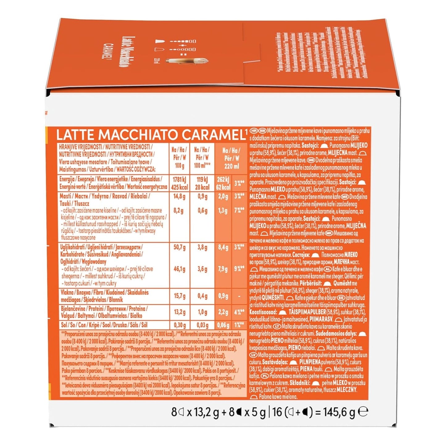 NESCAFÉ DOLCE GUSTO Latte Macchiato Caramel Kaffeekapseln 3er Pack (3 x 16 kapslí)