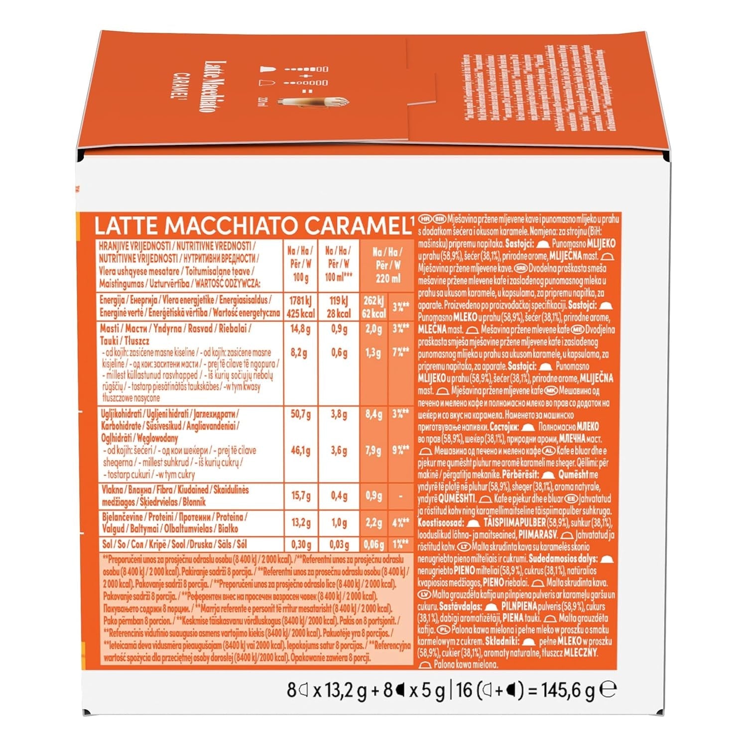 NESCAFÉ DOLCE GUSTO Latte Macchiato Caramel Kaffeekapseln 3er Pack (3 x 16 kapslí)