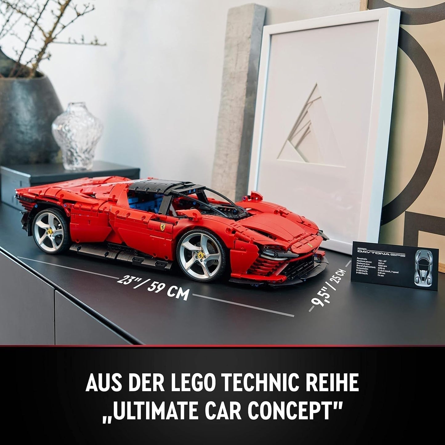 Stavebnice LEGO Technic Ferrari Daytona SP3 v měřítku 1:8, červený supersportovní vůz, rozšířený sběratelský předmět modelu auta, konečný koncept auta 42143 Stavebnice Besuche den LEGO-Store