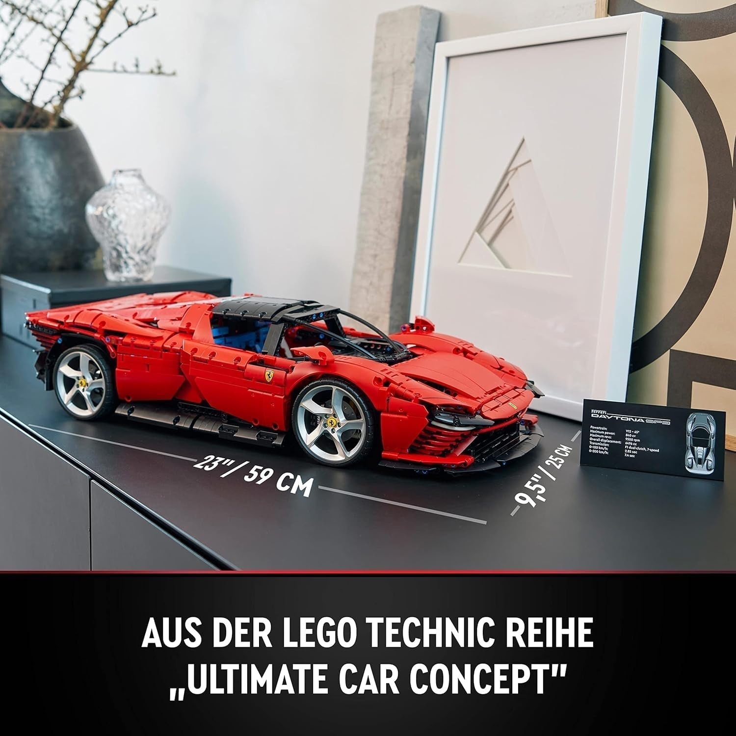 Stavebnice LEGO Technic Ferrari Daytona SP3 v měřítku 1:8, červený supersportovní vůz, rozšířený sběratelský předmět modelu auta, konečný koncept auta 42143 Stavebnice Besuche den LEGO-Store