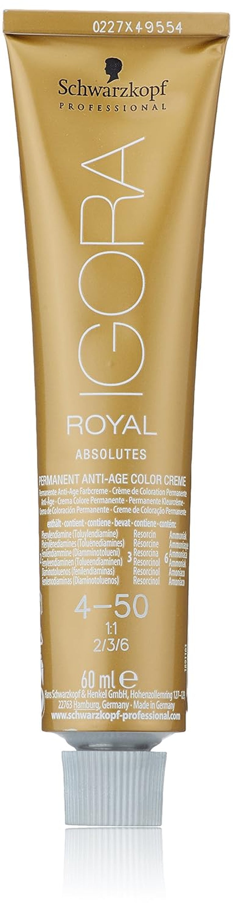 Igora Royal Absolute Age Blend barva na vlasy, 7-560 středně zlatá čokoládová blond, 60 ml Barva na vlasy Naty Shop 4-50 středně přírodní zlatohnědá 60 Ml (1 balení)