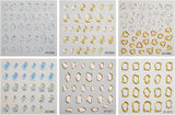 JMEOWIO 6 Blatt 3D Nálepka na nehty Goldene Unregelmäßige Geometrické Nálepka na nehty Selbstklebend Nagelaufkleber 5D Stereoskopická dekorace Nageldesign Zubehör