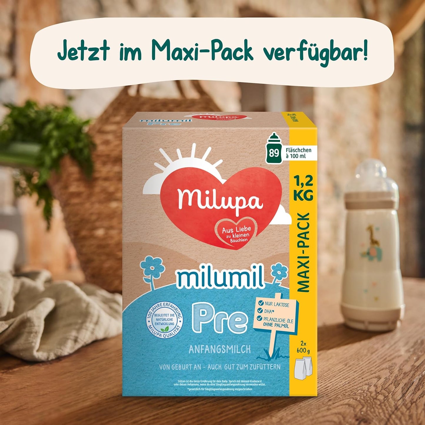 Milupa Milumil Pre, Sušené mléko pro kojence - S důležitými živinami a bez palmového oleje - 800 g Naty Shop