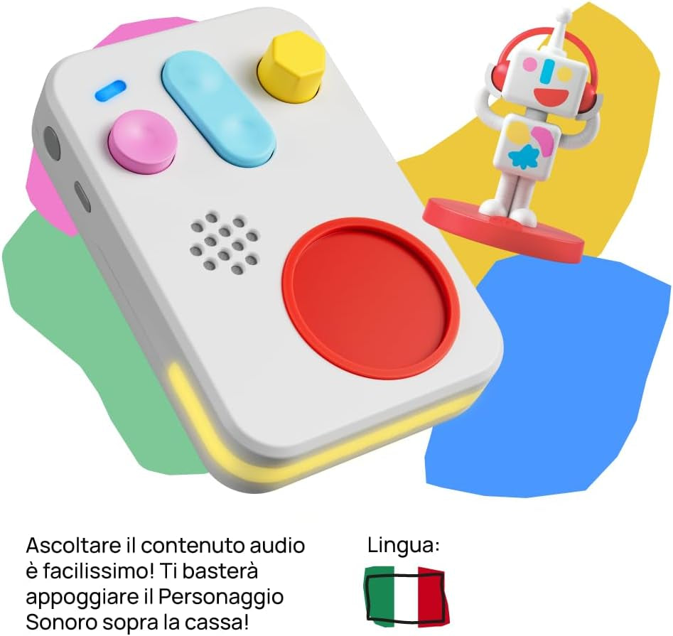 + Interaktivní vypravěč pro děti s audio obsahem od 0 do 10 let, audio box se zvukovou figurkou -Já, noční světlo, spánková rutina, hudební výuková hra, italská verze Jucarii Bebe Naty Shop