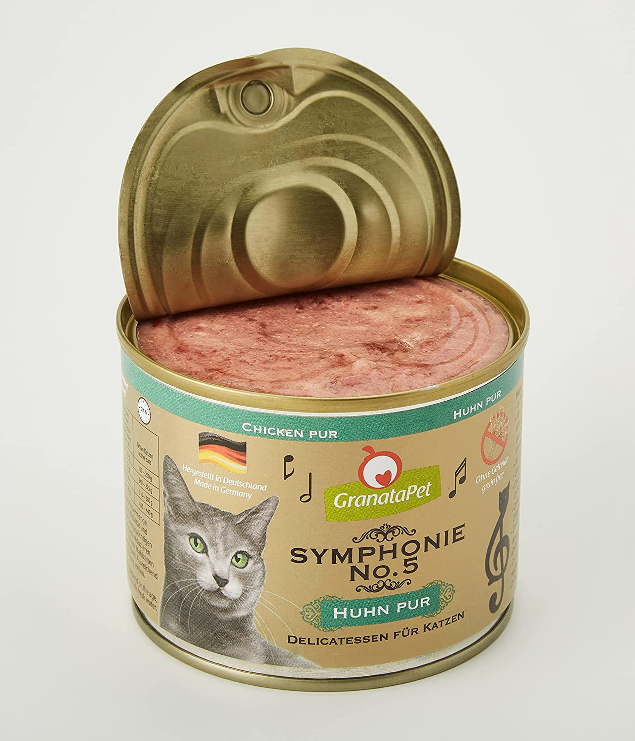 GranataPet Symphony No. 5 Pure Chicken, krmivo pro kočky bez obilovin a cukru, filety v přírodním želé, jemné vlhké krmivo pro kočky, 6 x 200 g