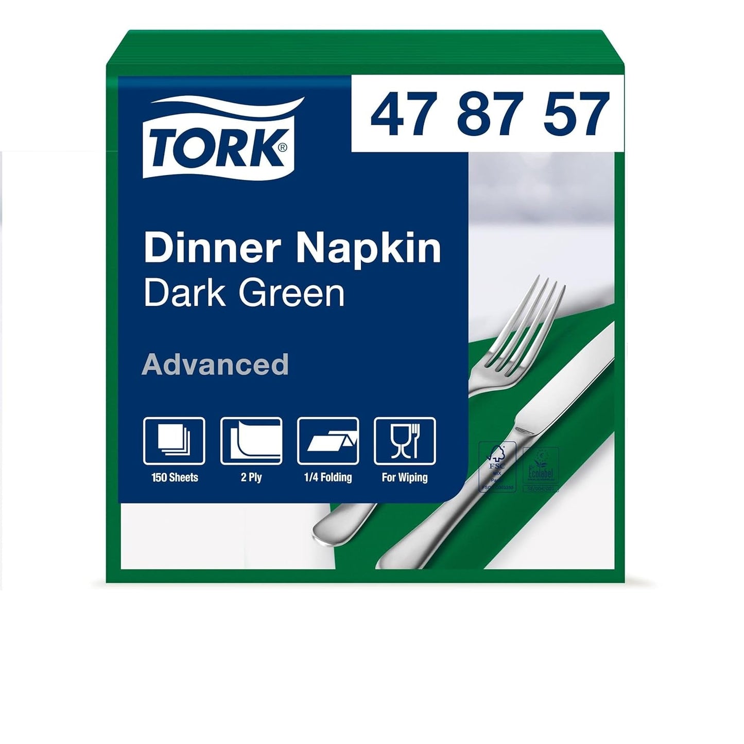 Tork Linstyle 509542 Černé koktejlové ubrousky, 1/4 skládání, 1 vrstva, 23,8 x 23,8 cm, 1 x 100 ubrousků
