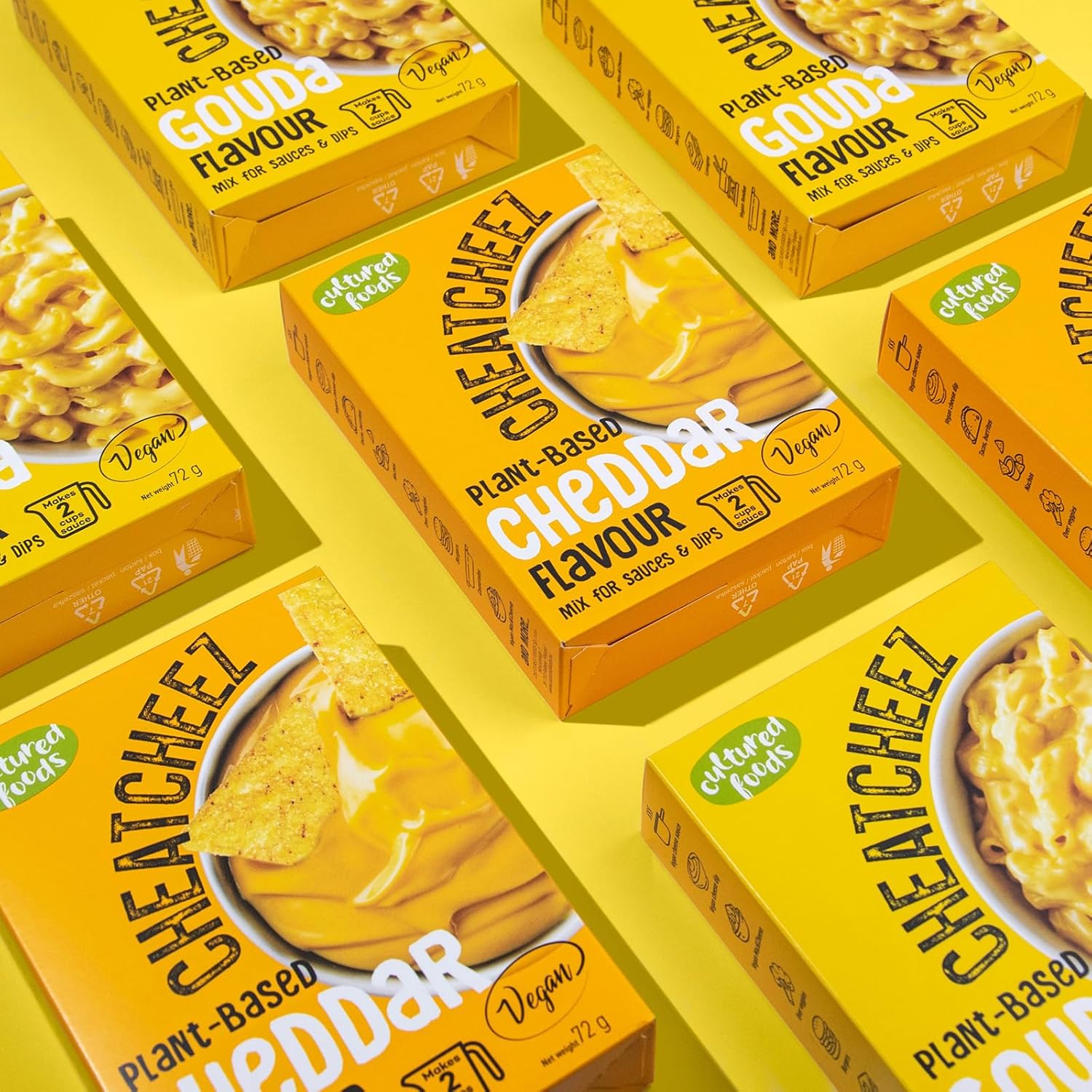 Kultivovaná jídla CHEATCHEEZ Veganská omáčka Gouda – bez laktózy a lepku