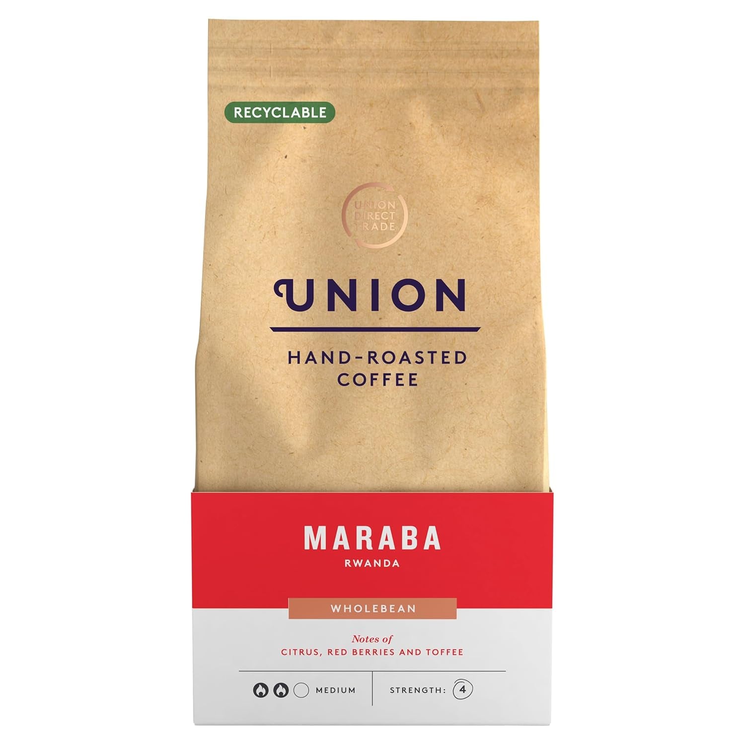Ručně pražená káva Union, Maraba, Rwanda, celé fazole, 200 g