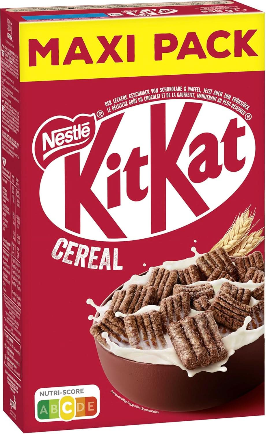 Nestlé KITKAT Cereálie, křupavé snídaňové cereálie s oplatkami Kitkat, balení 8 x 550 gramů Cereálie Naty Shop