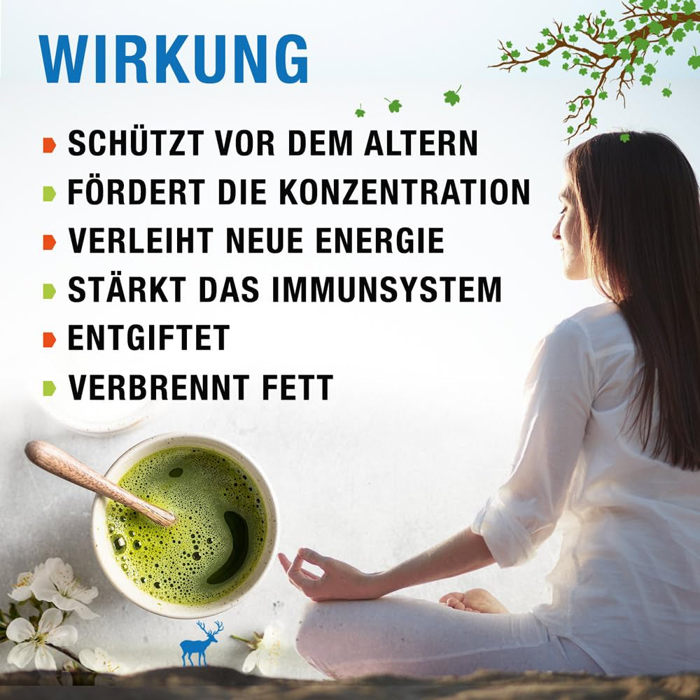 ORIGEENS BIO MATCHA CEREMONIÁLNÍ STUPEŇ "SHIKA" - Organický japonský čaj ze Shizuoka - Matcha Latte/Usucha - 30g doplňovací sáček - Ceremoniální stupeň organického Matcha zeleného čaje v prášku