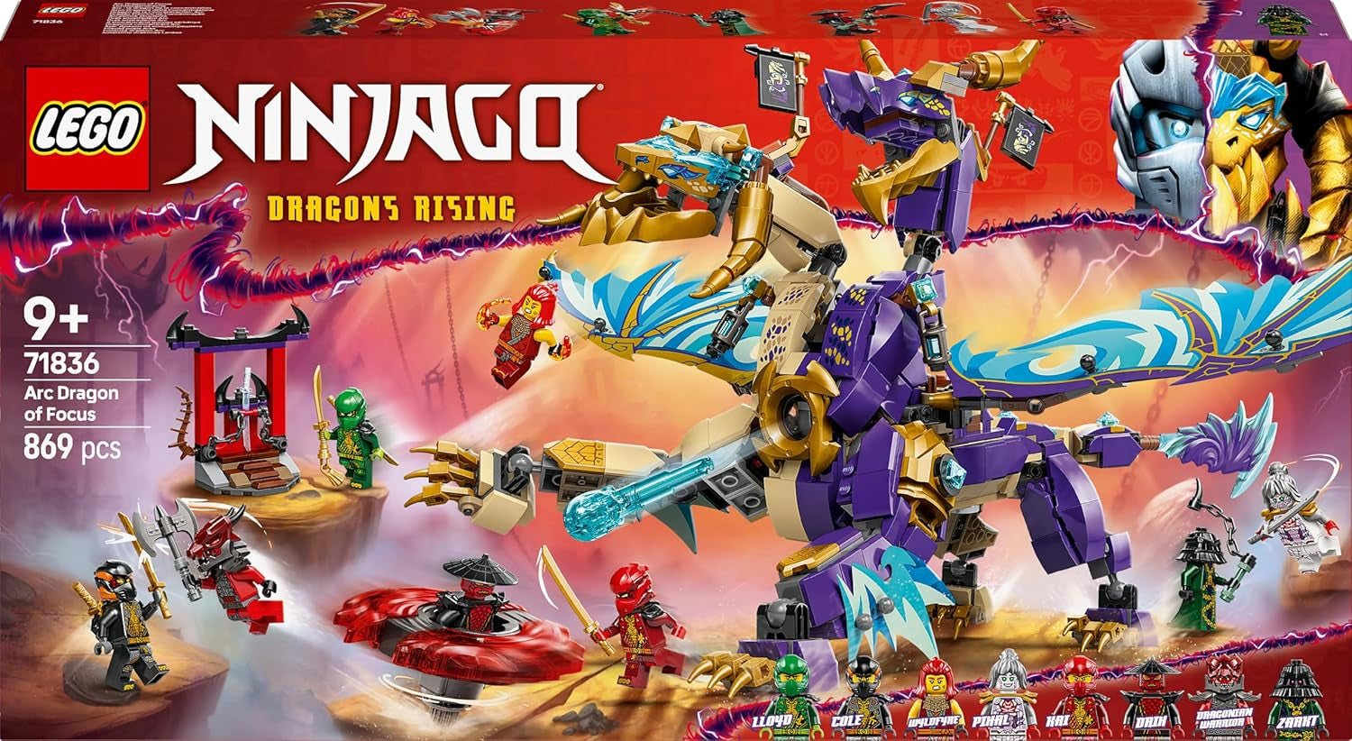 LEGO NINJAGO Lightbow Dragon - hračka s 8 minifigurkami a Spinjitzu kolem - interaktivní ninja stavební hračka pro chlapce a dívky starší 9 let - tip na dárek pro fanoušky 71836 Stavebnice Besuche den LEGO-Store